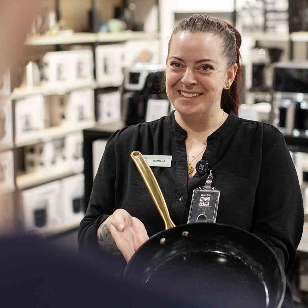 Smiling employee from Imerco Home in Frederiksberg Center.